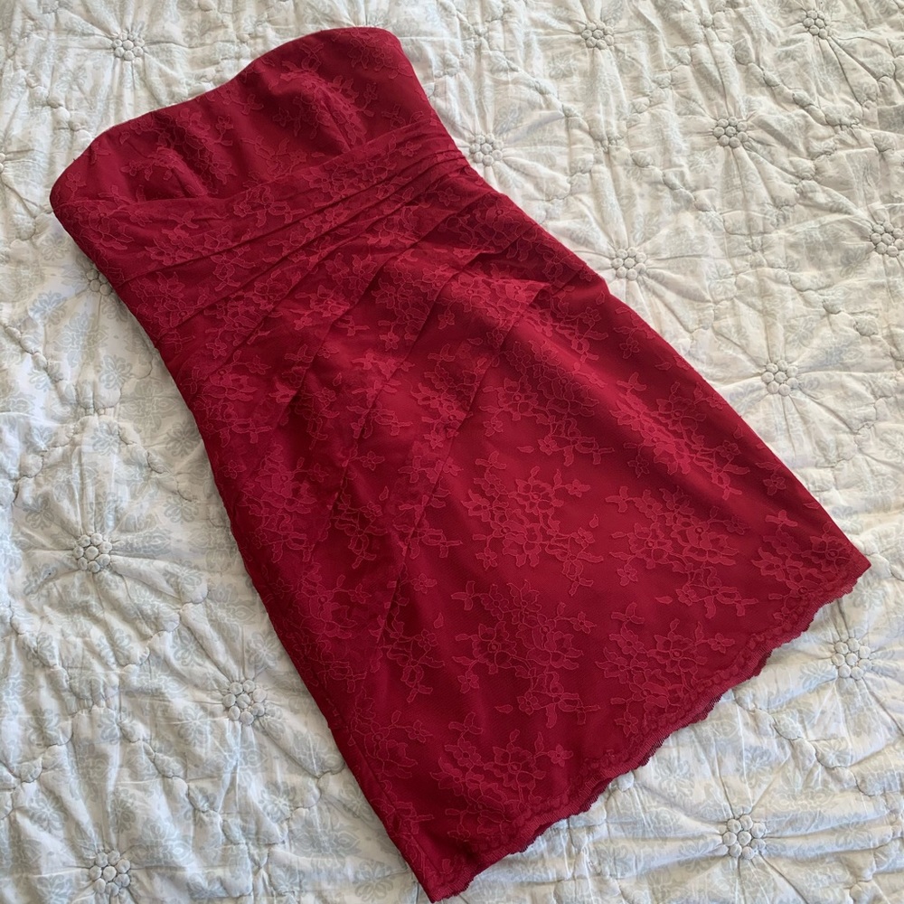 Monique Lhuillier Strapless Dress, Size 10, Lace